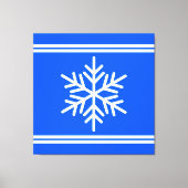 Feestelijke Royal Blue White Racing Stripes Snowfl Canvas Afdruk (Voorkant)