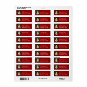 Feestelijke Royal Stewart Plaid Kerstlabels Etiket (Full Sheet)