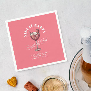 Feestelijke Roze Cocktail voor Eenzame Vrouwen op Servet