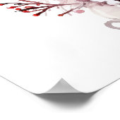 Feestelijke roze Kerstmis sneeuw vrouw Poster (Hoek)