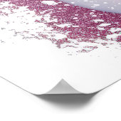 Feestelijke roze Kerstmis sneeuw vrouw Poster (Hoek)