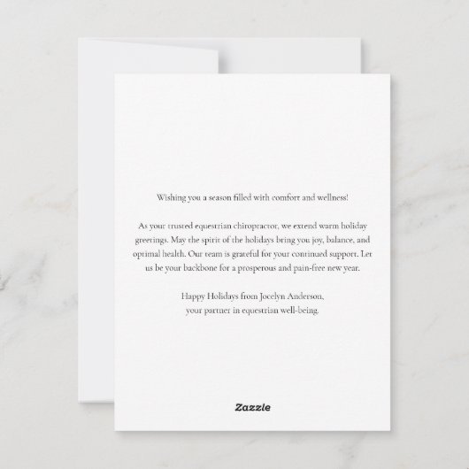 Feestelijke Ruitersport Zakelijk Zakelijk Kerstmis Feestdagenkaart (Achterkant)