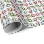 Feestelijke Rustieke Winter Gingham Cadeaupapier (Rol Hoek)