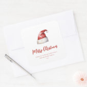 Feestelijke Santa Hat Vierkante Sticker (Envelop)