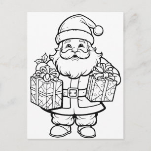 Feestelijke Santa kinder kleurstof Briefkaart