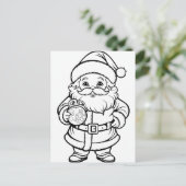 Feestelijke Santa kinder kleurstof Briefkaart (Staand voorkant)