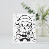 Feestelijke Santa kinder kleurstof Briefkaart (Staand voorkant)