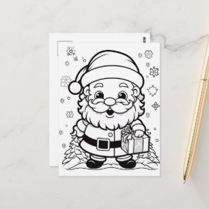 Feestelijke Santa kinder kleurstof Briefkaart