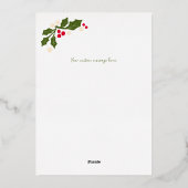 Feestelijke Scallop Lijst met Holly One Photo Folie Feestdagenkaart (Achterkant)