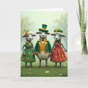 Feestelijke Schapen Lentekaart Kaart