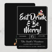 Feestelijke Schattigee Drinken Party Eet Drink & W Kaart (Voorkant / Achterkant)