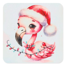 Feestelijke Schattigee flamingo verpakt in kerstve