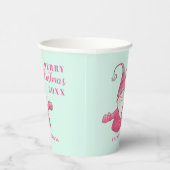 Feestelijke Schattigee Gnome Pink en Mint Green Ch Papieren Bekers (Rechts)