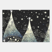 Feestelijke schemering Kerstbomen Inpakpapier Vel (Voorkant 3)