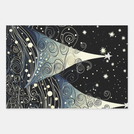 Feestelijke schemering Kerstbomen Inpakpapier Vel (Voorkant)