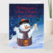 Feestelijke Schotse Sneeuwman Kaart (Voorkant)