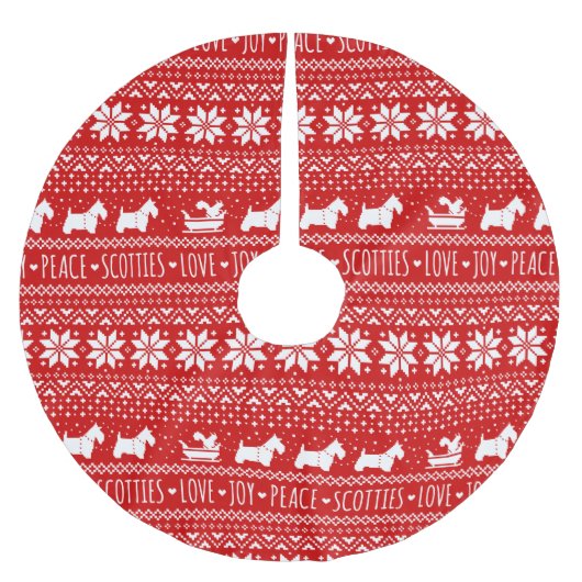 Feestelijke Scottie Honden Kerstmis | Schotse Terr Kerstboom Rok (Voorkant)