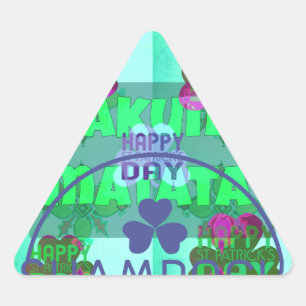 Feestelijke Shamrock boeiend St. Patrick's Floral Driehoek Sticker