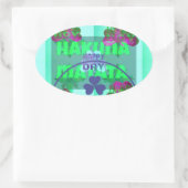 Feestelijke Shamrock boeiend St. Patrick's Floral Ovale Sticker (Tas)