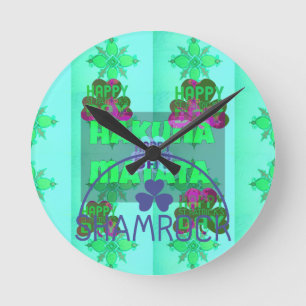 Feestelijke Shamrock boeiend St. Patrick's Floral Ronde Klok