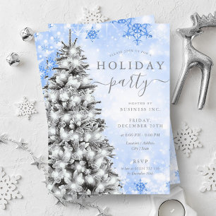 Feestelijke Silver Blu Christmas Tree Company Vaka Kaart
