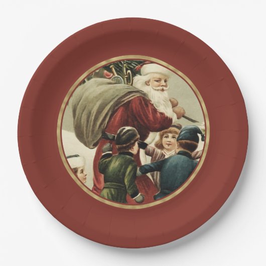 Feestelijke Sinterklaas Kerst Papier Borden Papieren Bordje (Voorkant)