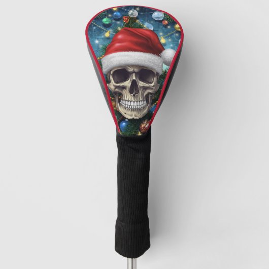 Feestelijke Sinterklaas Schedel Golfheadcover (Voorkant)
