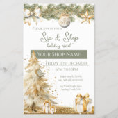 Feestelijke Sip & Shop Holiday Event elegante mark Flyer (Voorkant)