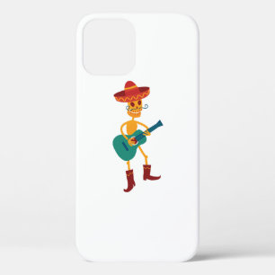 Feestelijke Skeletafspeler op Gitaar iPhone 12 Hoesje