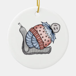 Feestelijke slak keramisch ornament