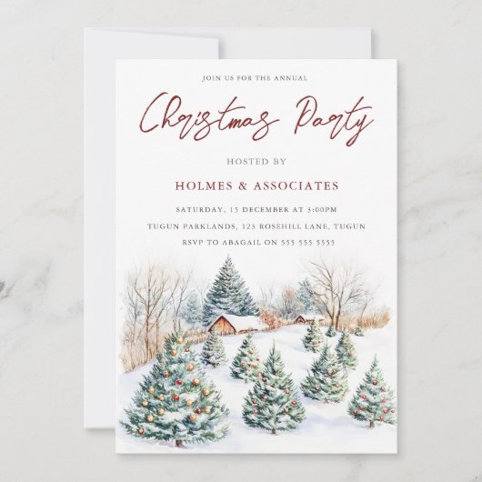 Feestelijke Sneeuwhutten & Kerstfeest Kaart (Voorkant)