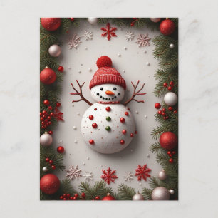 ❄️ Feestelijke Sneeuwman Dennengewas Kerstglans 🎄 Briefkaart