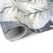 Feestelijke  Sneeuwman & Kerstbloemen Cadeaupapier (Rol Hoek)