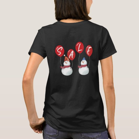 Feestelijke Sneeuwman Red SALE Vakantiewinkel Prom T-shirt (Achterkant)