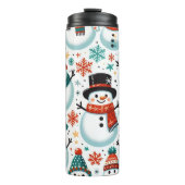 Feestelijke sneeuwman thema met kleurrijk winterde thermosbeker (Voorkant)