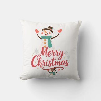 Feestelijke Sneeuwman Vrolijk Kerst Lippenbalsem Kussen