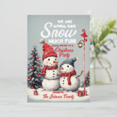 Feestelijke  sneeuwpop kerstfeest kaart (Staand voorkant)