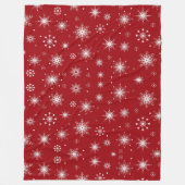 Feestelijke Sneeuwvlok Deken in Levendig Rood (Voorkant)