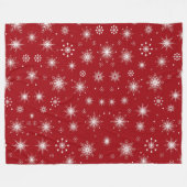 Feestelijke Sneeuwvlok Deken in Levendig Rood (Voorkant (Horizontaal))