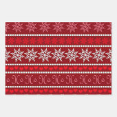 Feestelijke sneeuwvlok en rendierontwerp inpakpapier vel (Voorkant 2)