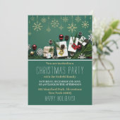 Feestelijke Sneeuwvlokken, Kerstfeest Uitnodiging (Staand voorkant)