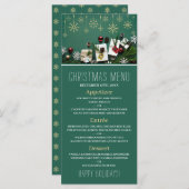 Feestelijke sneeuwvlokken, kerstmenu menu (Voorkant / Achterkant)