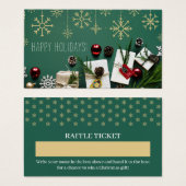 Feestelijke sneeuwvlokken, Kerstmis Raffle Ticket Visitekaartje (Voorkant /achterkant)
