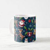Feestelijke sneeuwvlokken kerstontwerp koffiemok (Voorkant links)
