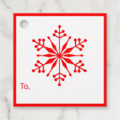 Feestelijke Snowflake Gift Label. Bedankjes Labels (Voorkant)