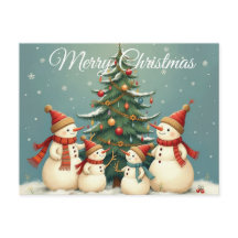 Feestelijke Snowman Familie Kerst Collectie