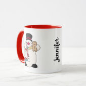 Feestelijke Snowman Mok (Voorkant links)