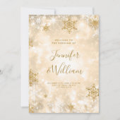 Feestelijke Sparkle Gold Winter Wedding Programma (Voorkant)