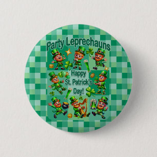 Feestelijke St. Patrick's Day "Feestkabouters" Ronde Button 5,7 Cm