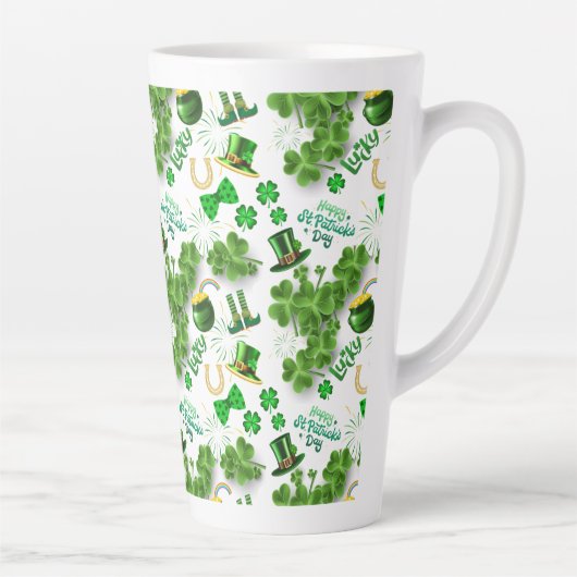 Feestelijke St. Patrick's Day Ierse Geïnspireerd Latte Mok (Rechts)